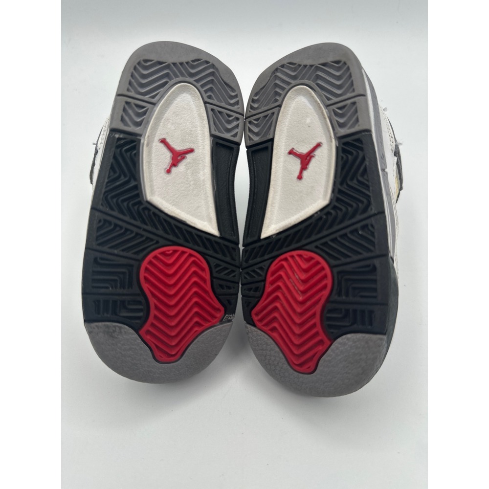 Jordan 4 Retro White Cement Kids 6C White Grey 308500-103 Toddler Sneakers - Picture 7 of 8